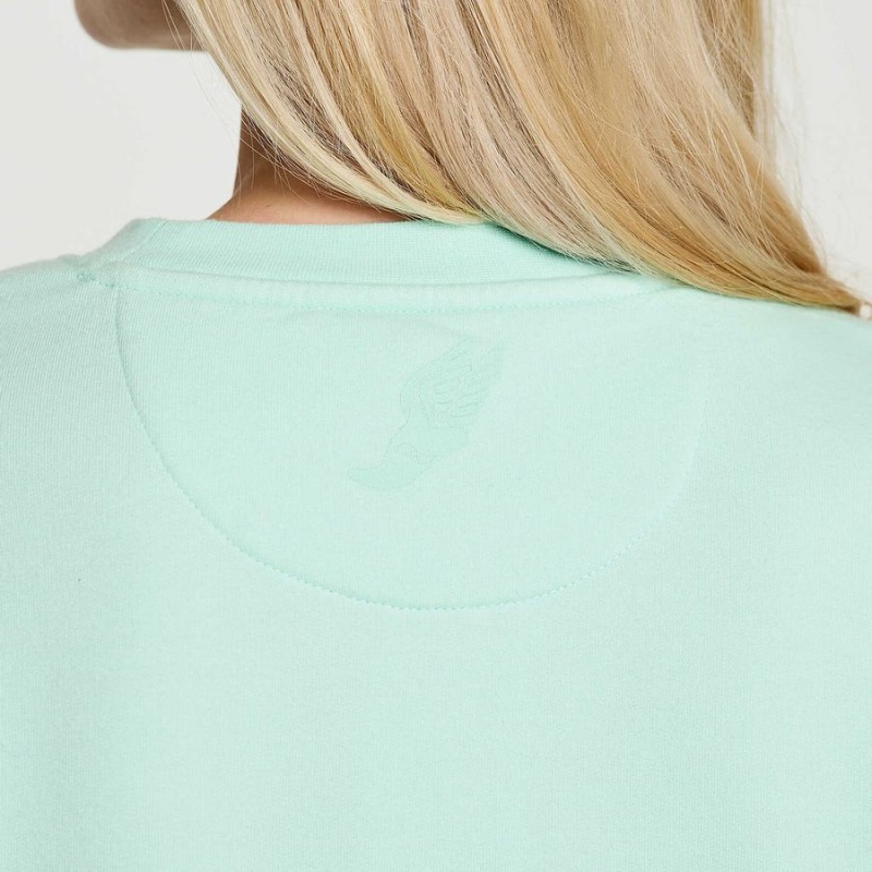 Women's Saucony Rested Crewneck Sweatshirt Turquoise | SG S64315-Q05