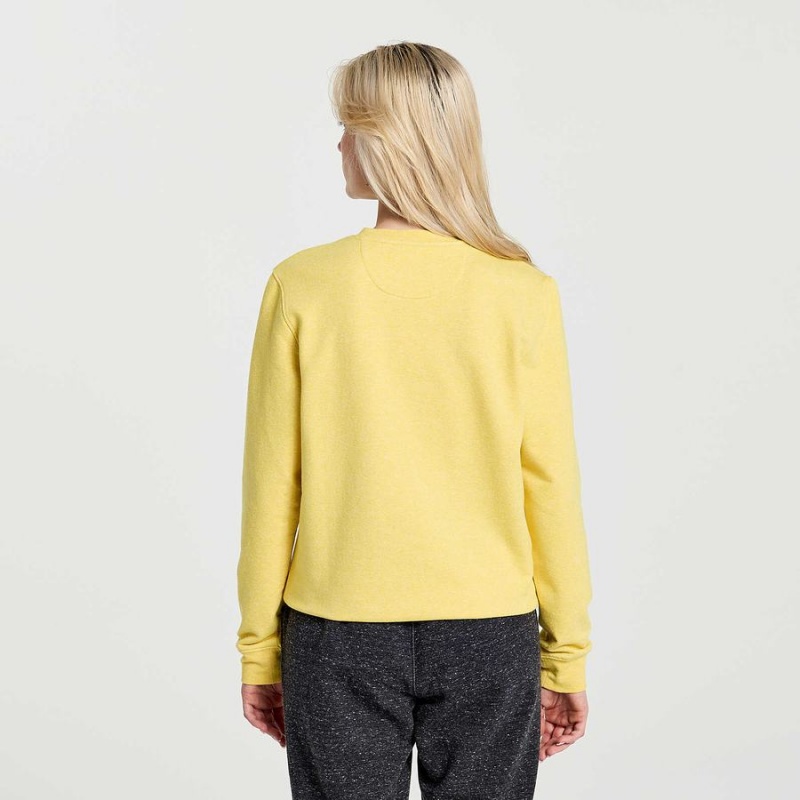 Women's Saucony Rested Crewneck Sweatshirt Yellow | SG S32581-W26