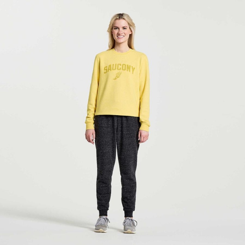 Women's Saucony Rested Crewneck Sweatshirt Yellow | SG S32581-W26