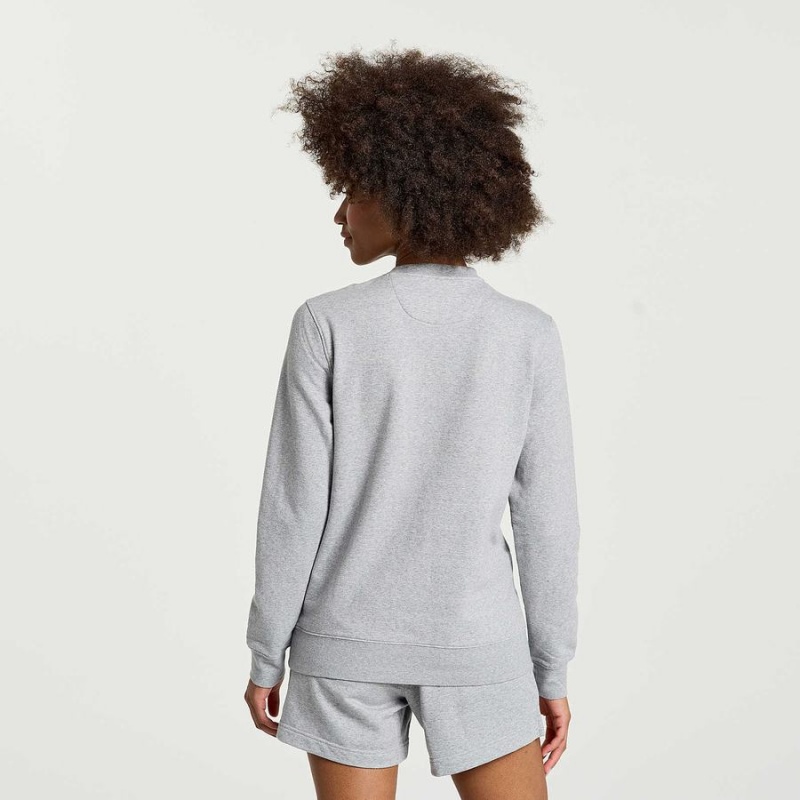 Women's Saucony Rested Crewneck Sweatshirt Light Grey | SG S19627-E68