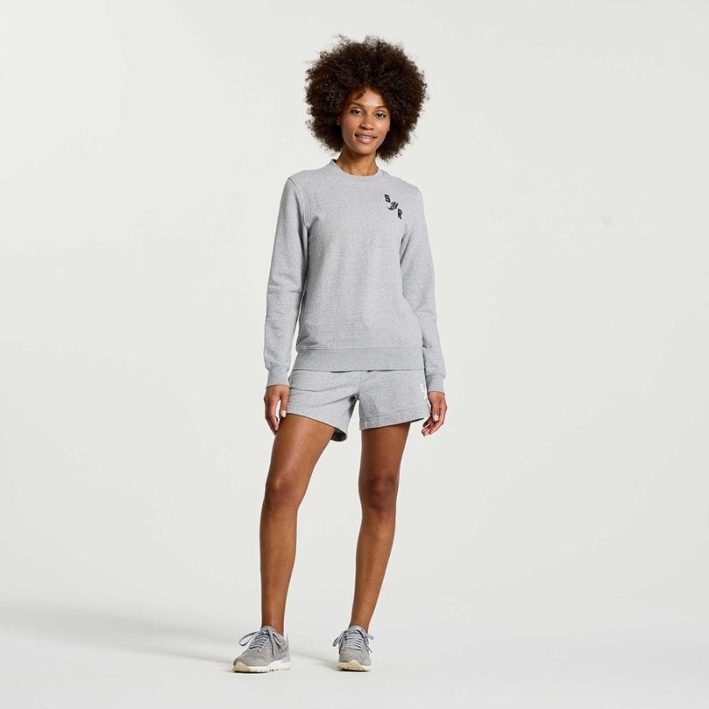 Women's Saucony Rested Crewneck Sweatshirt Light Grey | SG S19627-E68