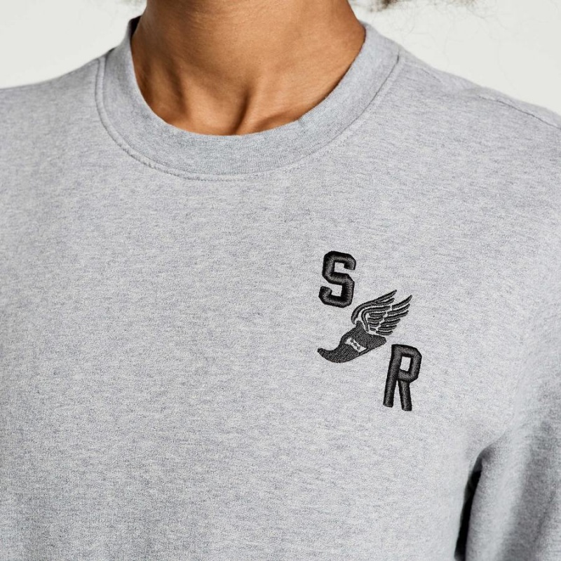 Women's Saucony Rested Crewneck Sweatshirt Light Grey | SG S19627-E68