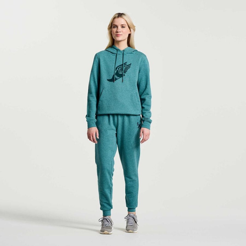 Women's Saucony Rested Hoodie Turquoise | SG S53197-T46