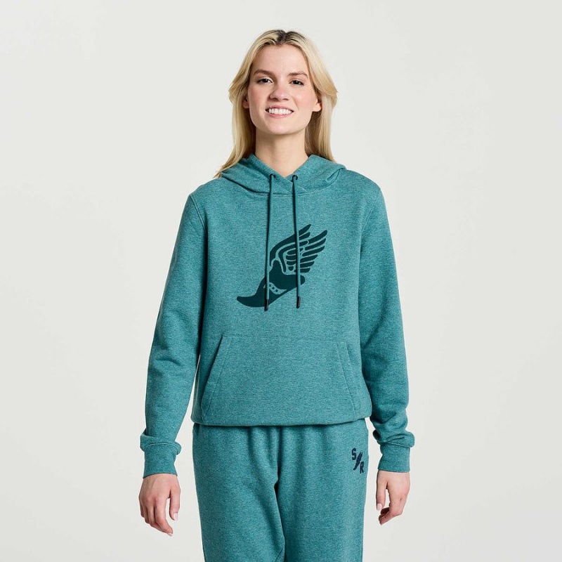 Women\'s Saucony Rested Hoodie Turquoise | SG S53197-T46