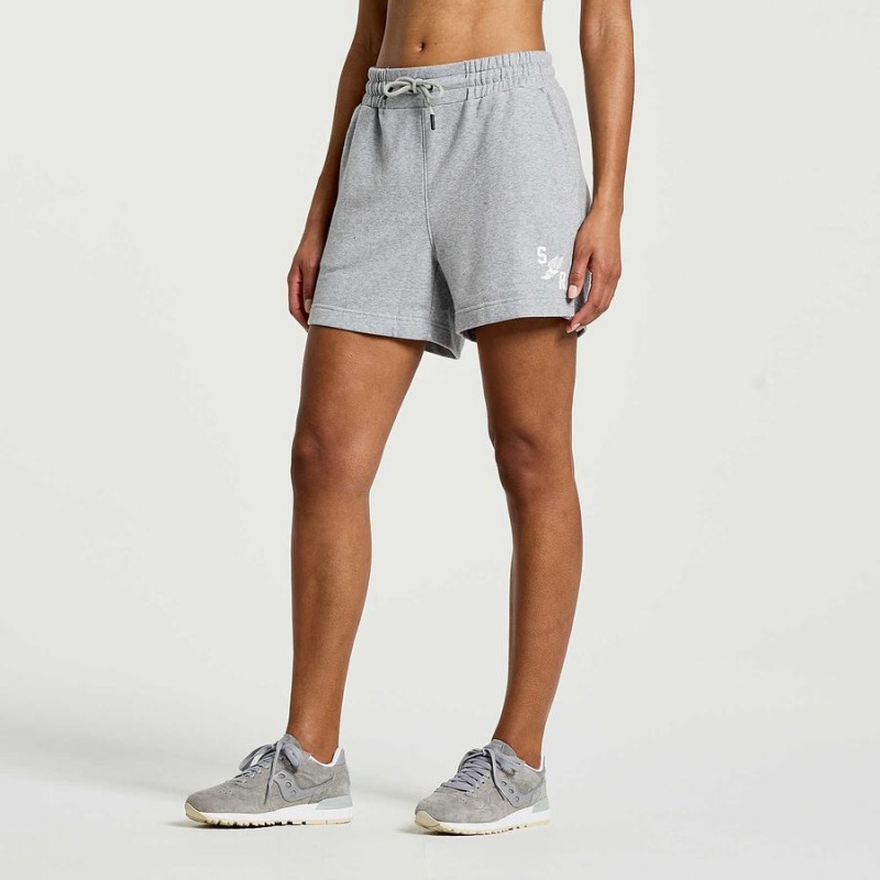 Women's Saucony Rested Sweat Shorts Light Grey | SG S39416-H36