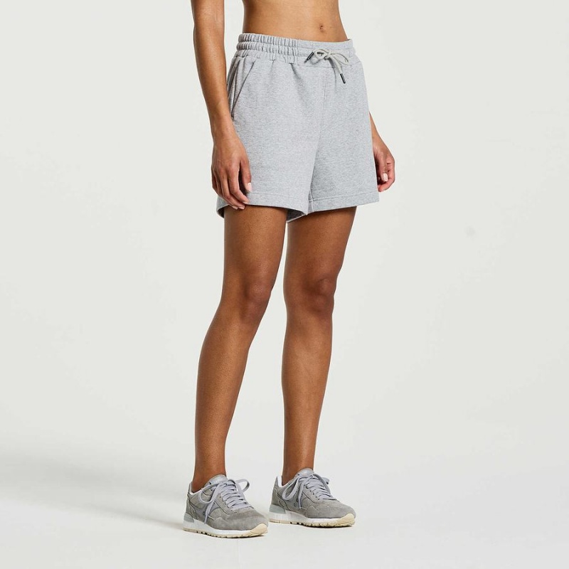 Women's Saucony Rested Sweat Shorts Light Grey | SG S39416-H36