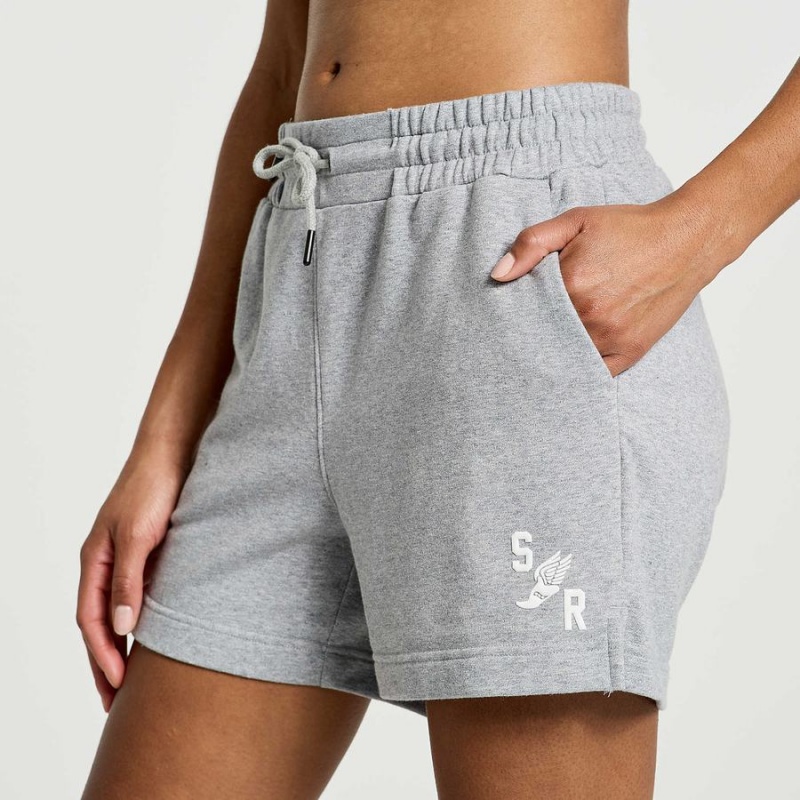 Women's Saucony Rested Sweat Shorts Light Grey | SG S39416-H36