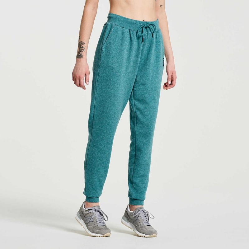 Women's Saucony Rested Sweatpants Turquoise | SG S41589-R02