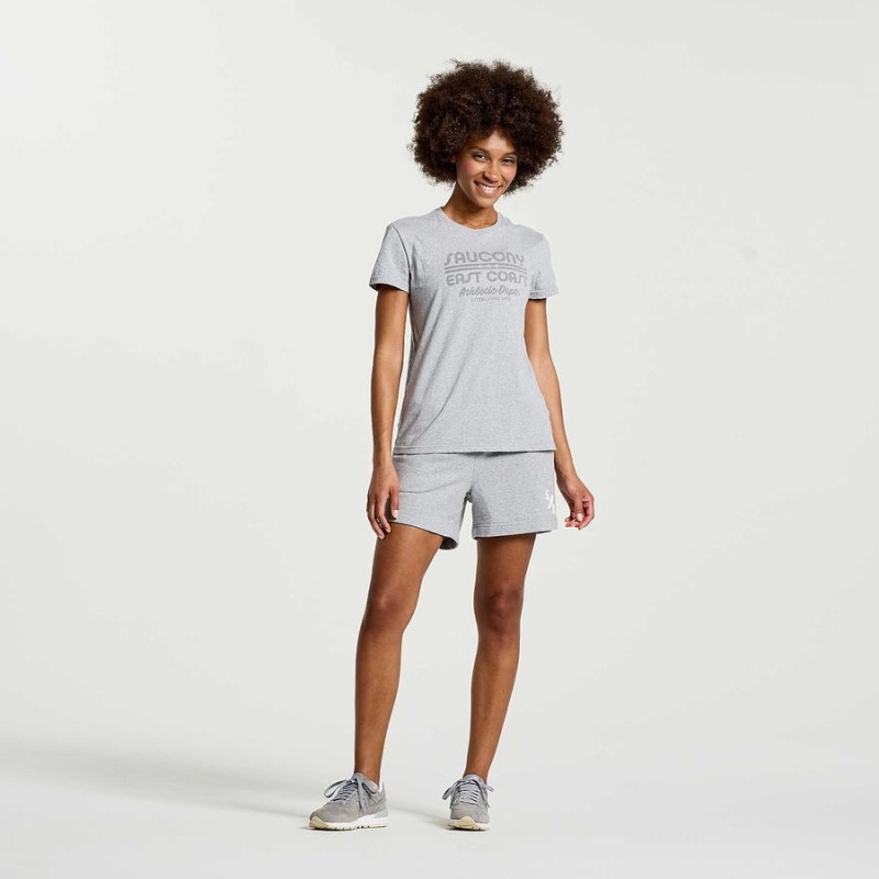 Women's Saucony Rested T Shirts Light Grey | SG S02715-C29