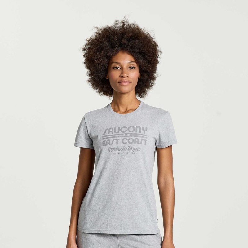 Women\'s Saucony Rested T Shirts Light Grey | SG S02715-C29