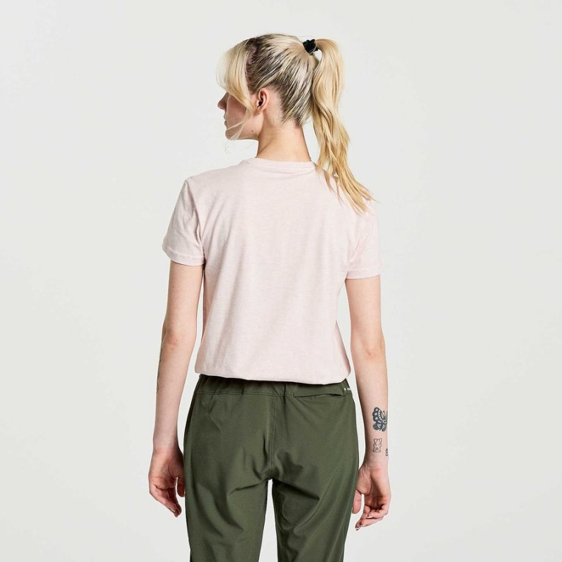 Women's Saucony Rested T Shirts Rose | SG S53918-V80