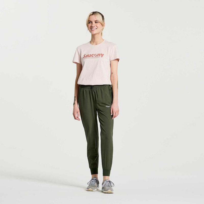 Women's Saucony Rested T Shirts Rose | SG S53918-V80