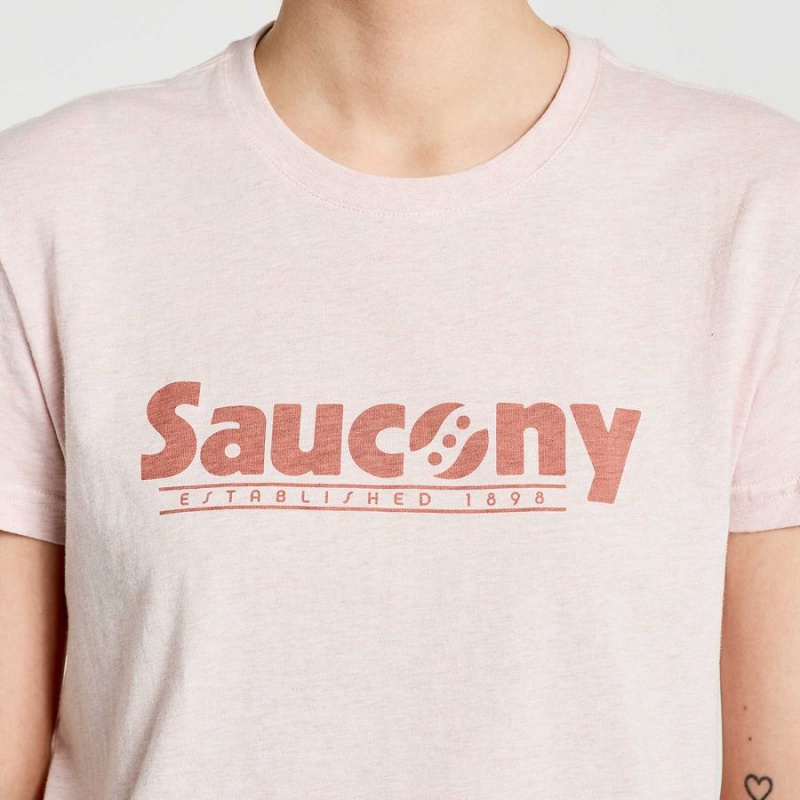 Women's Saucony Rested T Shirts Rose | SG S53918-V80