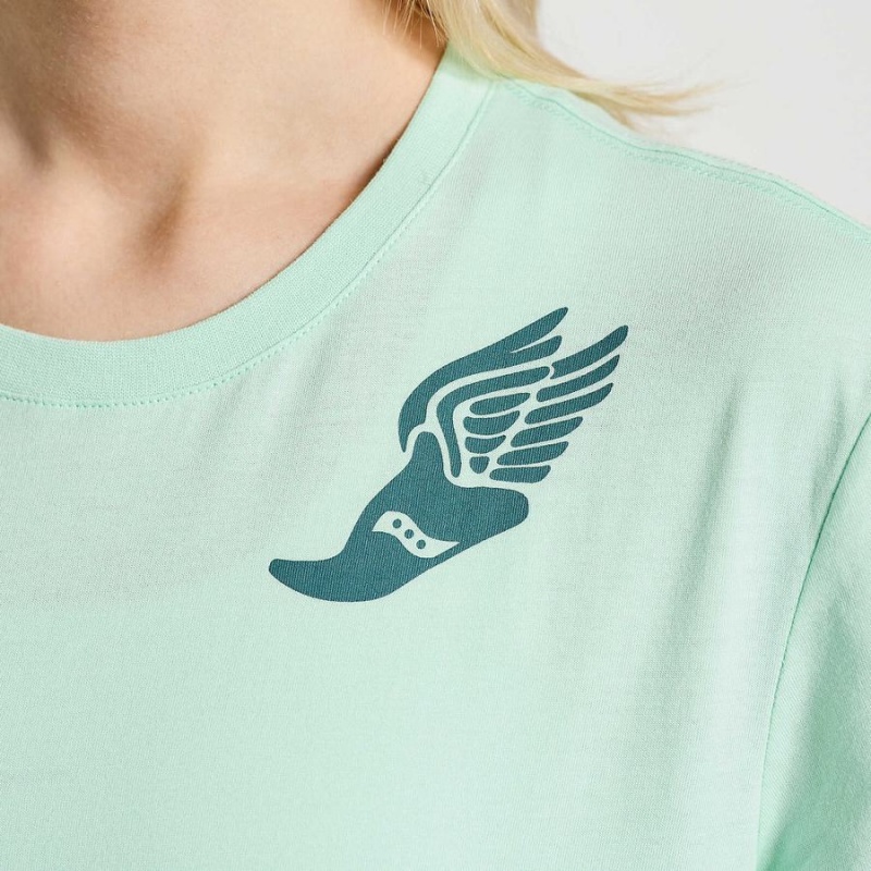 Women's Saucony Rested T Shirts Turquoise | SG S52064-B60