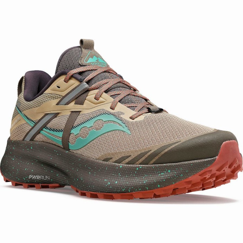 Women's Saucony Ride 15 TR Trail Running Shoes Brown / Turquoise | SG S58347-D18