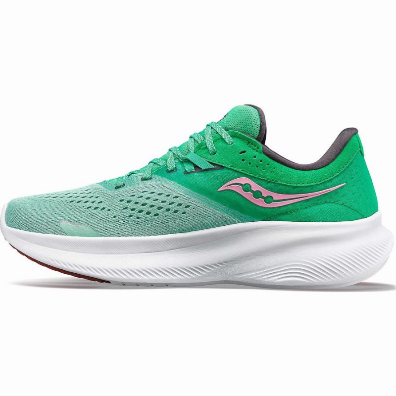 Women's Saucony Ride 16 Running Shoes Green / Pink | SG S30826-B83