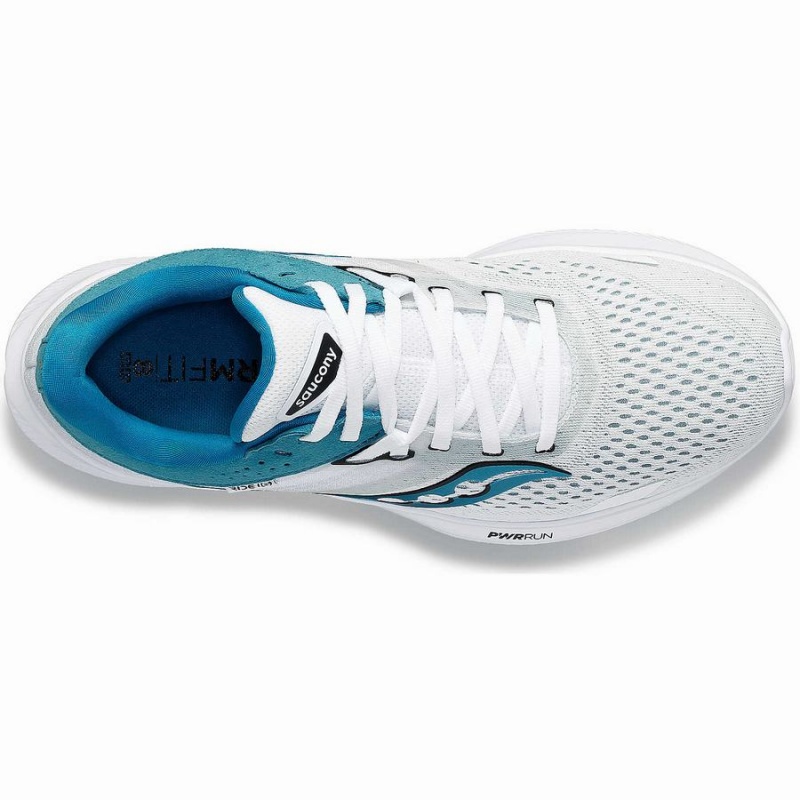 Women's Saucony Ride 16 Running Shoes White / Blue | SG S53718-K58