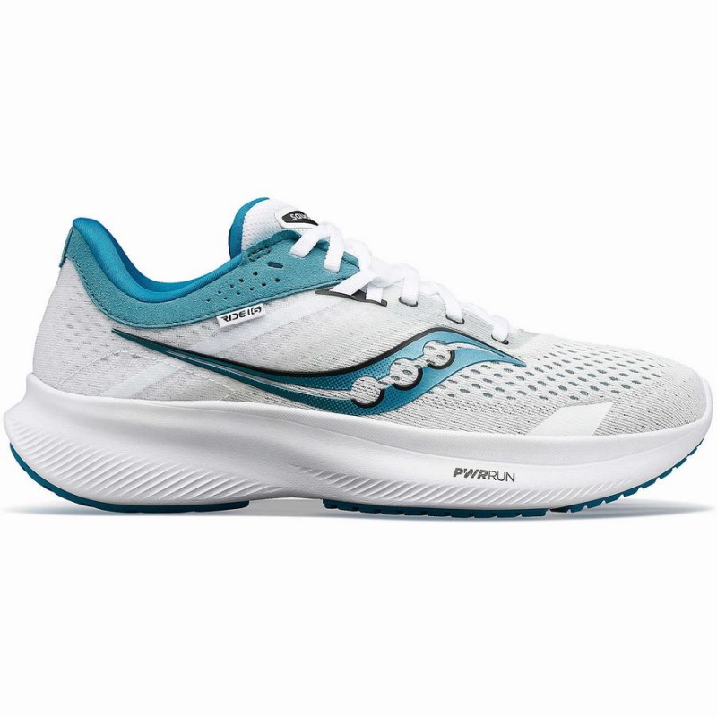 Women\'s Saucony Ride 16 Running Shoes White / Blue | SG S53718-K58