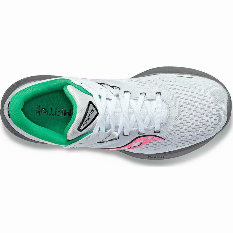 Women's Saucony Ride 16 Running Shoes White / Grey | SG S20368-L54