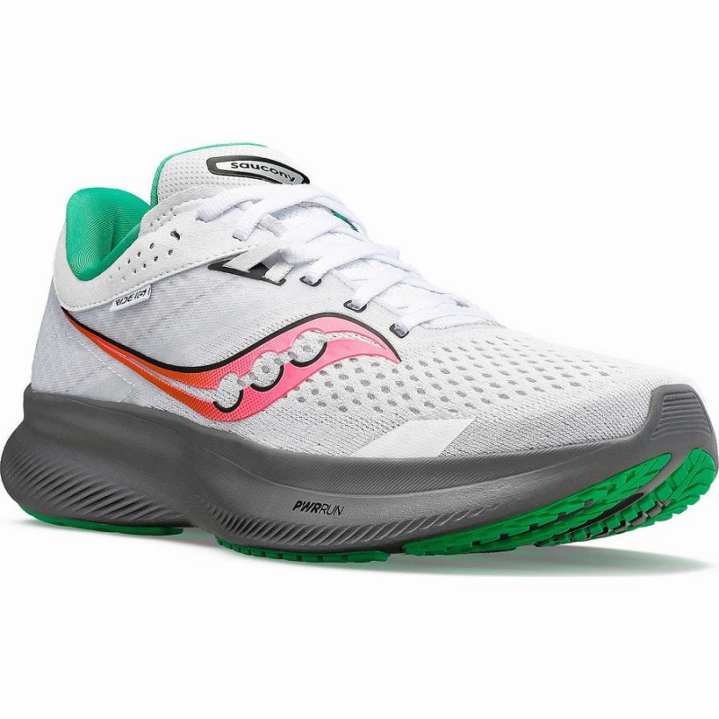 Women's Saucony Ride 16 Running Shoes White / Grey | SG S20368-L54