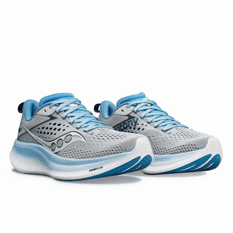 Women's Saucony Ride 17 Running Shoes Grey / Blue | SG S40278-L07