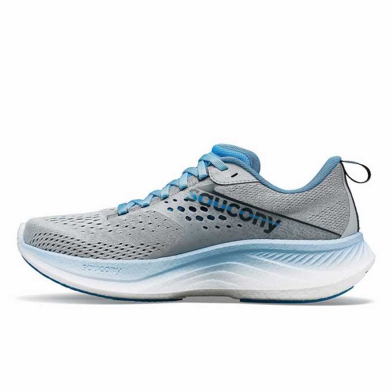 Women's Saucony Ride 17 Wide Running Shoes Grey / Blue | SG S60915-C75