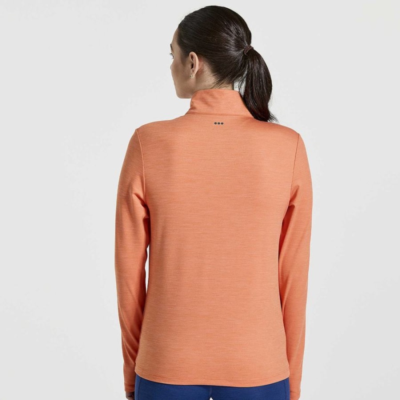 Women's Saucony Solstice 1/4 Zip Tops Orange | SG S45169-X89