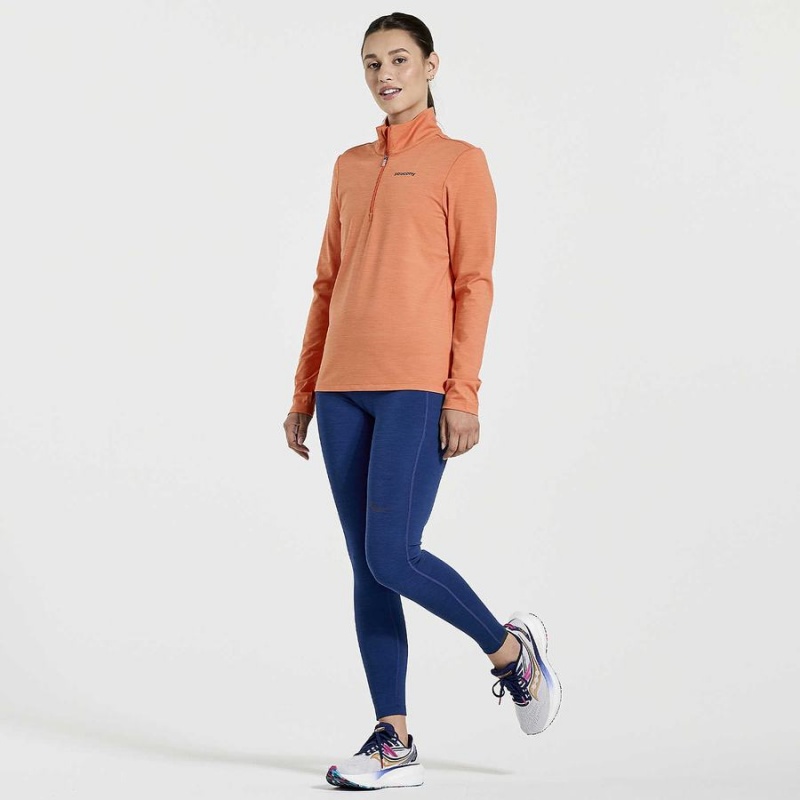 Women's Saucony Solstice 1/4 Zip Tops Orange | SG S45169-X89