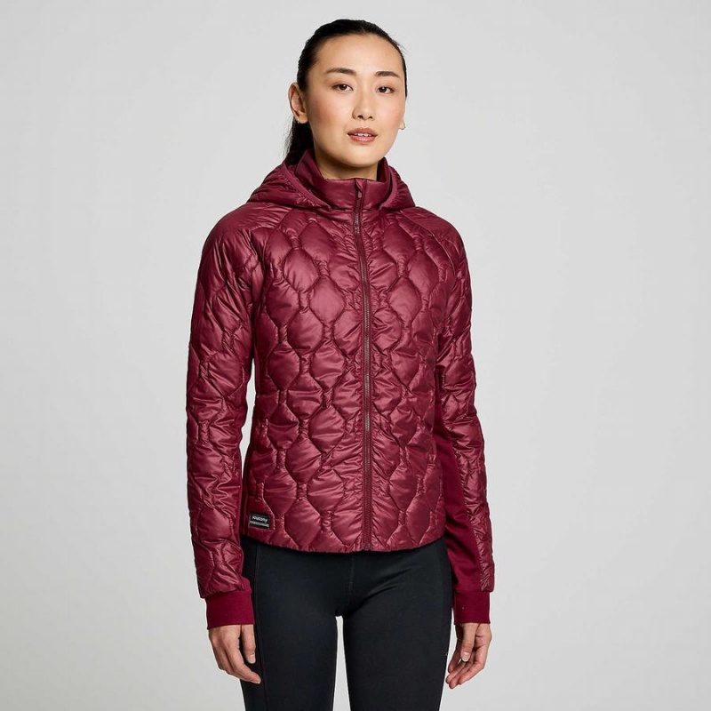 Women\'s Saucony Solstice Oysterpuff Jackets Red | SG S10869-F27