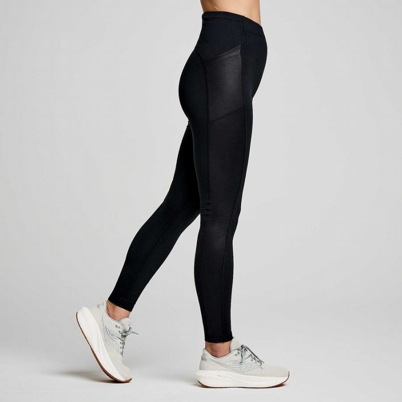 Women's Saucony Solstice Tight Black | SG S49750-W47