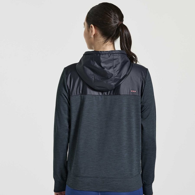 Women's Saucony Solstice Zip Hoody Tops Black | SG S58437-H60