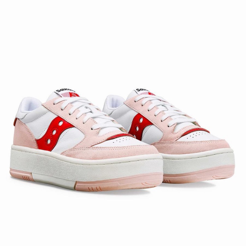 Women's Saucony St. Valentine Jazz Court Platform Sneakers White / Pink | SG S71236-J18