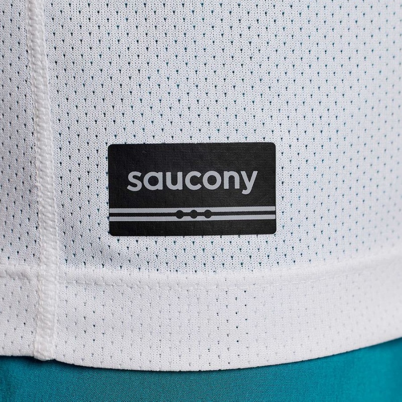 Women's Saucony Stopwatch Graphic Short Sleeve T Shirts White | SG S68394-B40