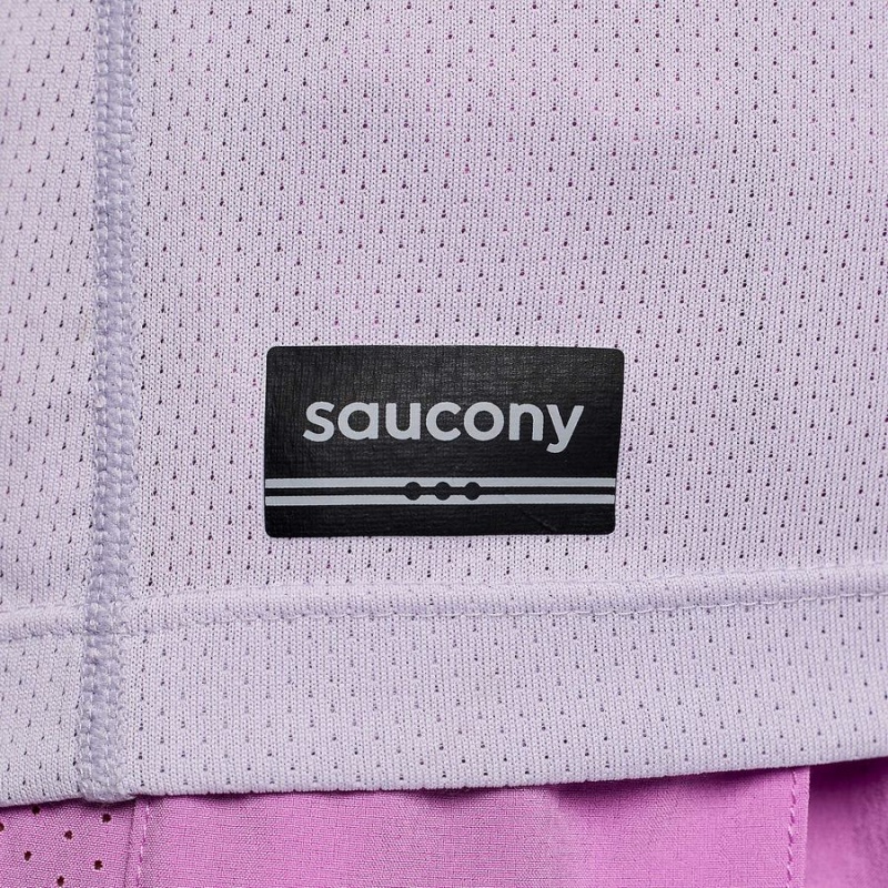 Women's Saucony Stopwatch Graphic Short Sleeve T Shirts Purple | SG S56718-A40