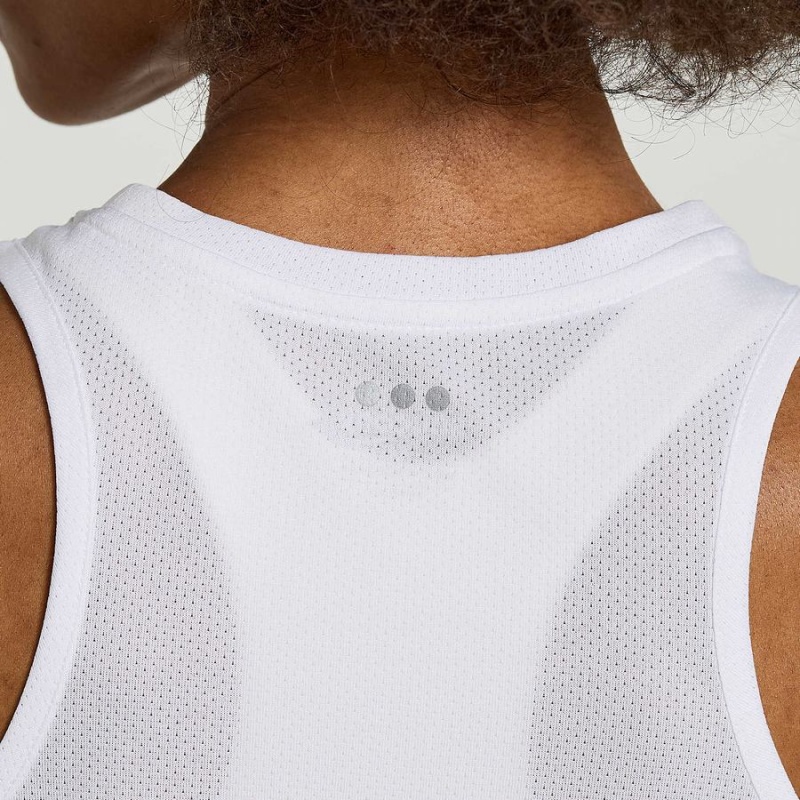 Women's Saucony Stopwatch Graphic Singlet Tank Top White | SG S91260-C06