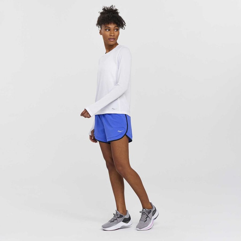 Women's Saucony Stopwatch Long Sleeve T Shirts White | SG S01725-B53