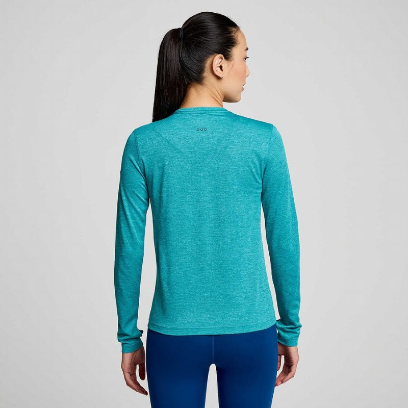 Women's Saucony Stopwatch Long Sleeve T Shirts Turquoise | SG S18764-S98