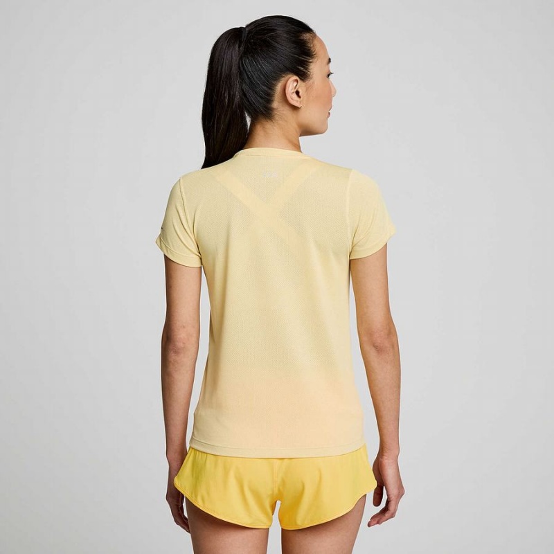 Women's Saucony Stopwatch Short Sleeve T Shirts Glow | SG S60379-F92