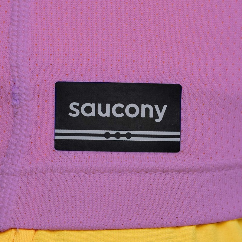 Women's Saucony Stopwatch Short Sleeve T Shirts Purple | SG S93452-G36