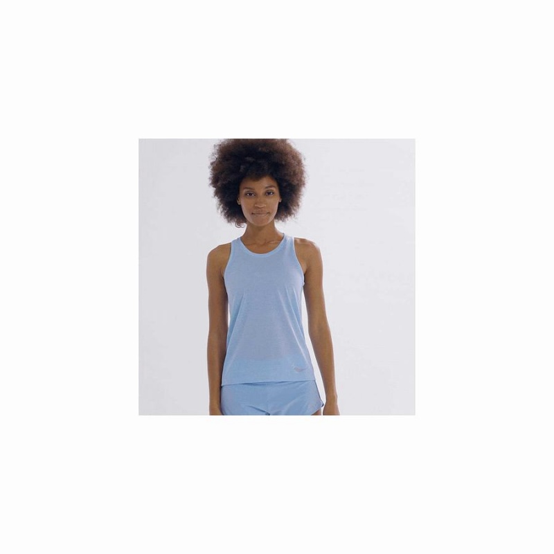 Women's Saucony Stopwatch Singlet Tank Top Blue | SG S38697-Y54