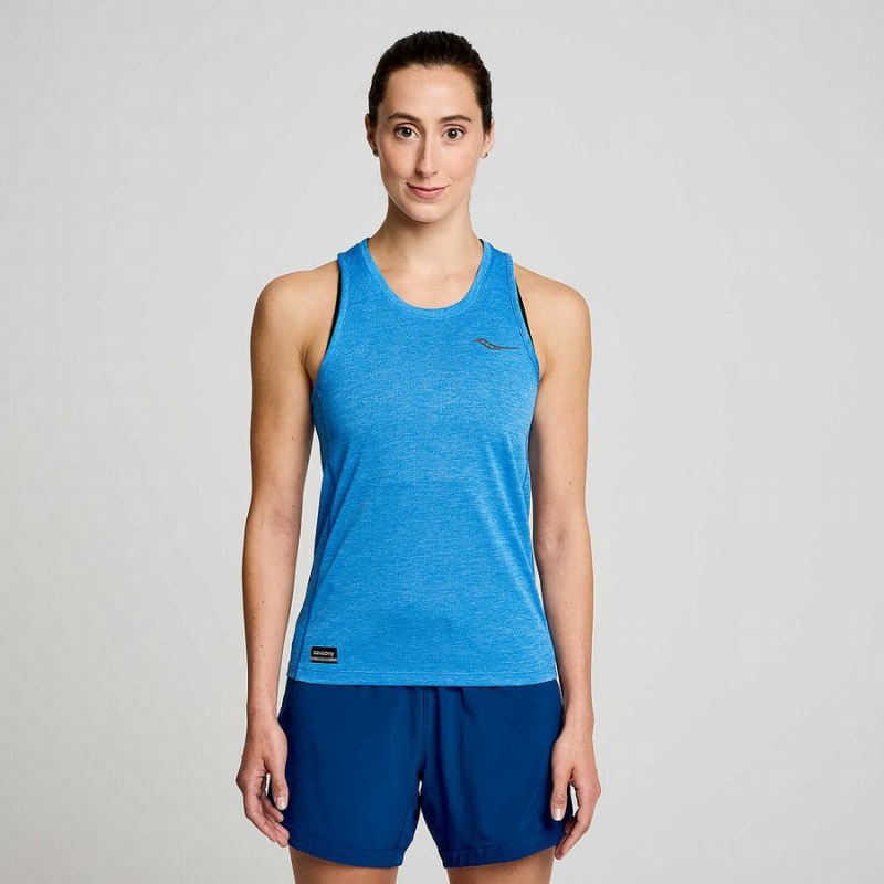 Women\'s Saucony Stopwatch Singlet Tank Top Blue | SG S53694-W98