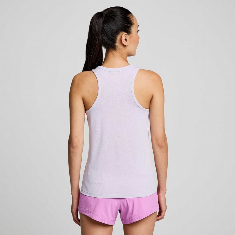 Women's Saucony Stopwatch Singlet Tank Top Purple | SG S17930-R37