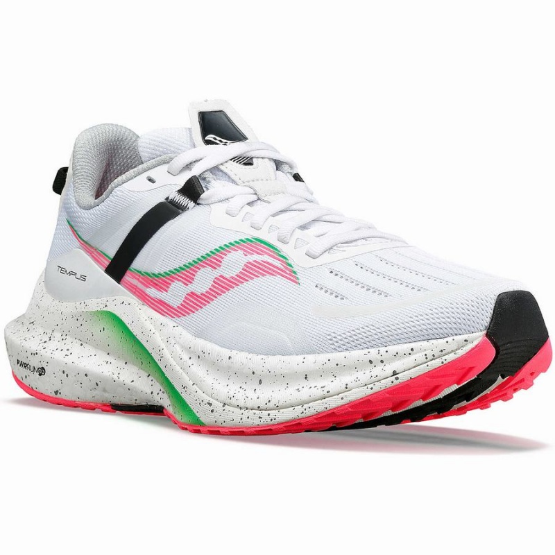 Women's Saucony Tempus Running Shoes White / Pink | SG S80693-W74