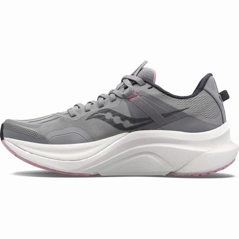 Women's Saucony Tempus Wide Running Shoes Grey / Pink | SG S59860-A45