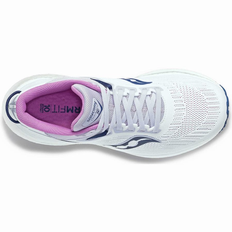 Women's Saucony Triumph 21 Running Shoes White / Indigo | SG S96320-U08