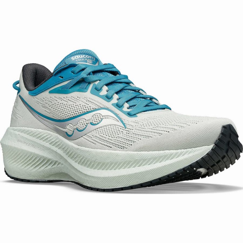 Women's Saucony Triumph 21 Running Shoes White / Blue | SG S90362-X56