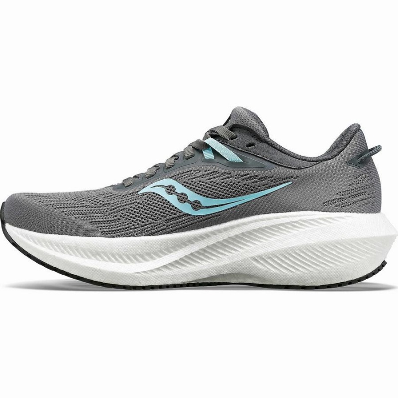 Women's Saucony Triumph 21 Running Shoes Grey / Black | SG S76148-B98