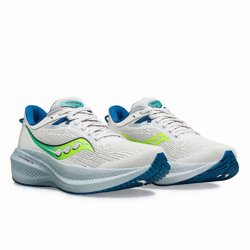 Women's Saucony Triumph 21 Running Shoes White / Mint | SG S31547-M60