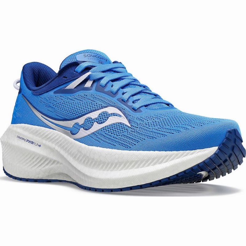 Women's Saucony Triumph 21 Running Shoes Blue | SG S12308-S48