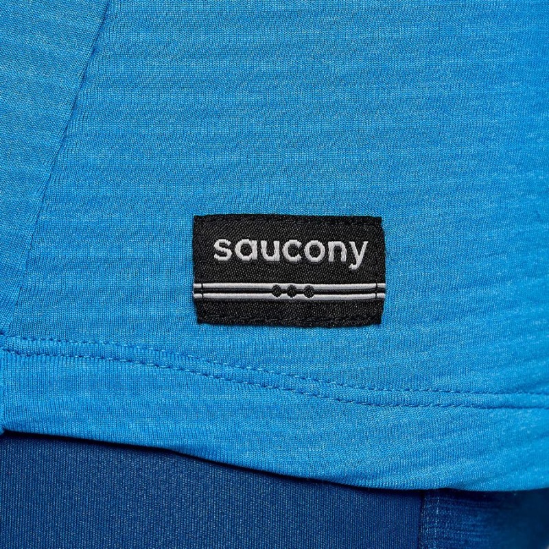 Women's Saucony Triumph 3D Crew T Shirts Blue | SG S56820-J46